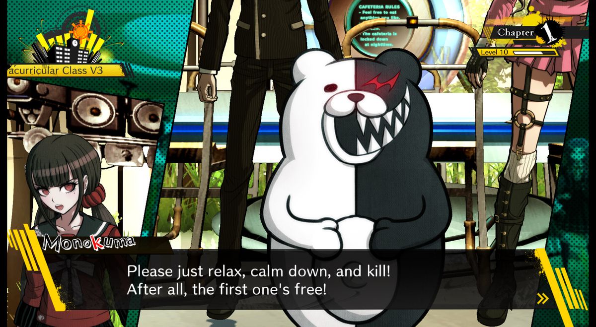 Danganronpa V3: Killing Harmony - Monokuma telling bear to relax and kill