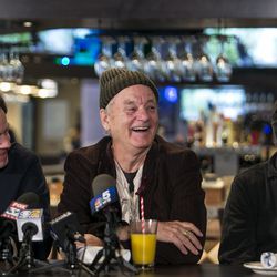 Jan Vogler, left, and Mac Haskell, with Bill Murray. | Ashlee Rezin/Sun-Times