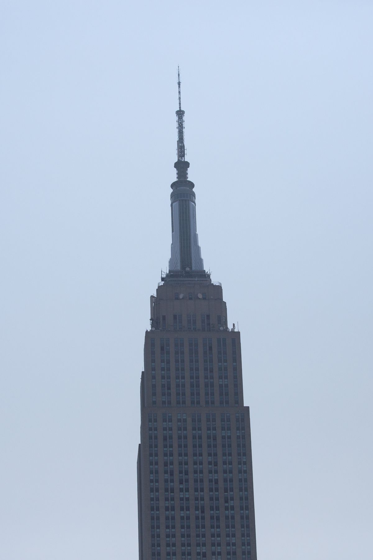The Empire State building was blurred on a hot and hazy summer day, July 27, 2021.