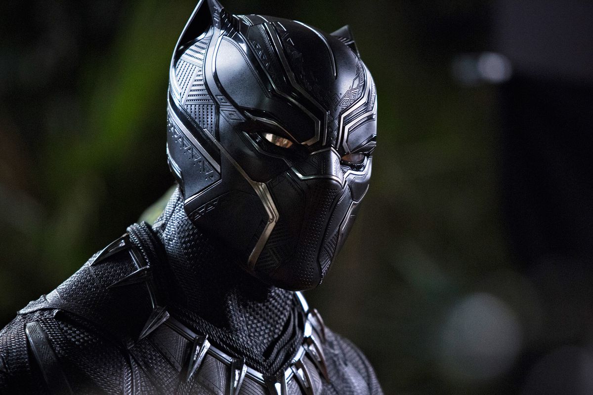Black Panther - close-up of Black Panther in costume