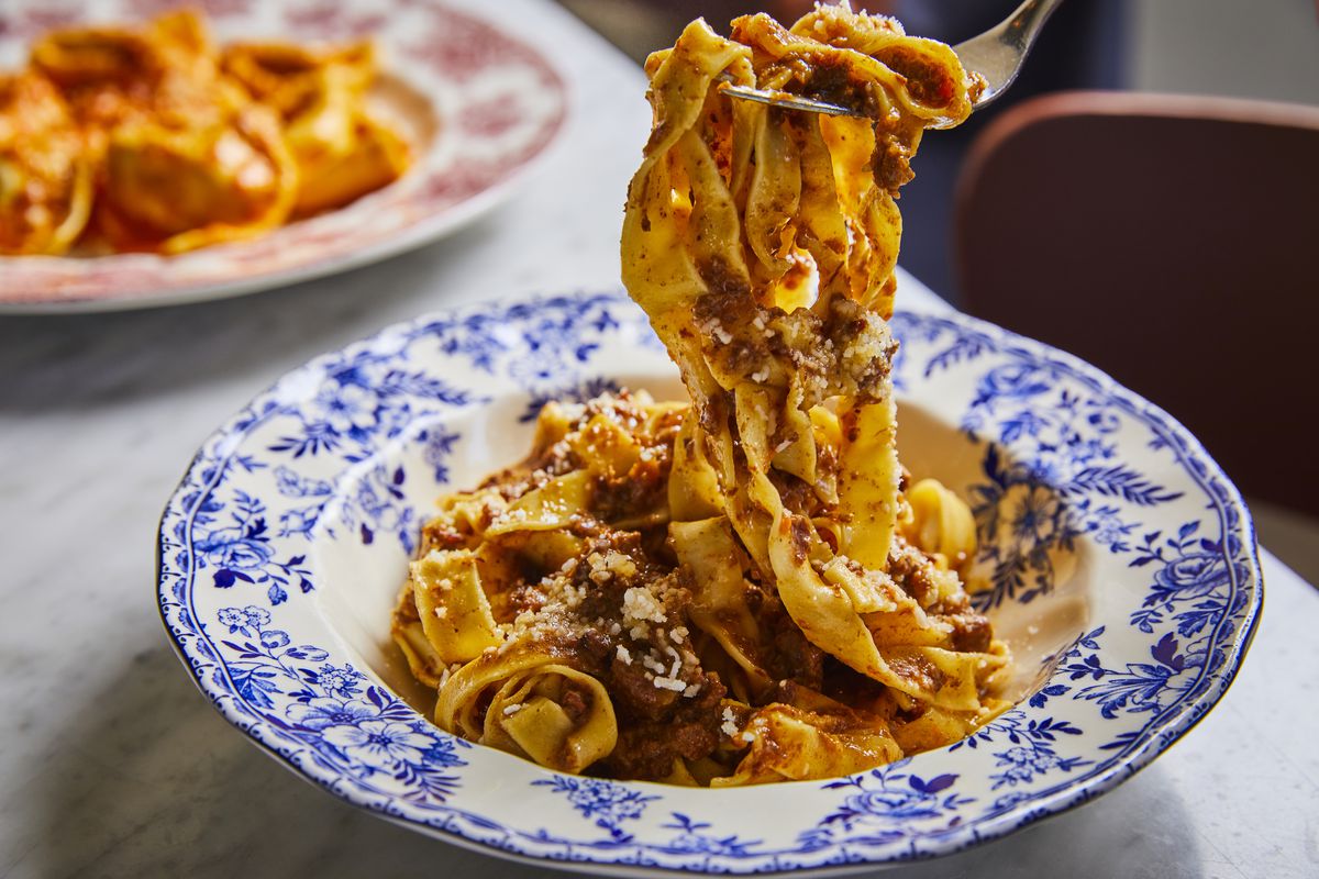 Tagliatelle with a beef-and-pork ragu at Rossoblu in Downtown.
