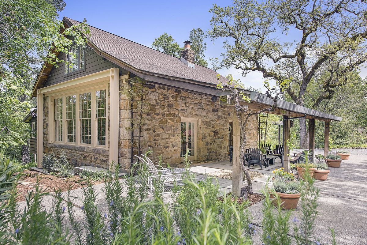 Former stone schoolhouse turned into a home.