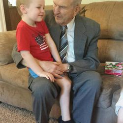 President Russell M. Nelson with a grandson.