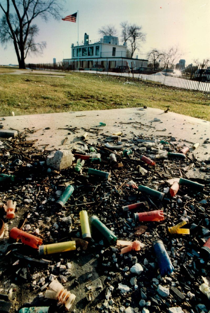 Shotgun shells and plastic wadding littered the grounds of the old Lincoln Park Gun Club, but a bigger problem was the wadding that washed up on Chicago’s beaches.