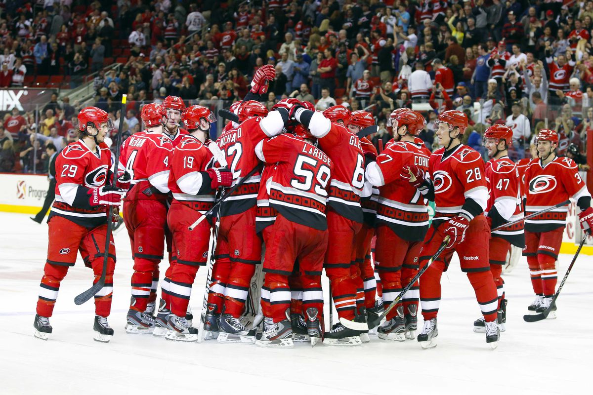 The Hurricanes got to celebrate their first consecutive wins in six weeks after Tuesday's 4-3 shootout victory.