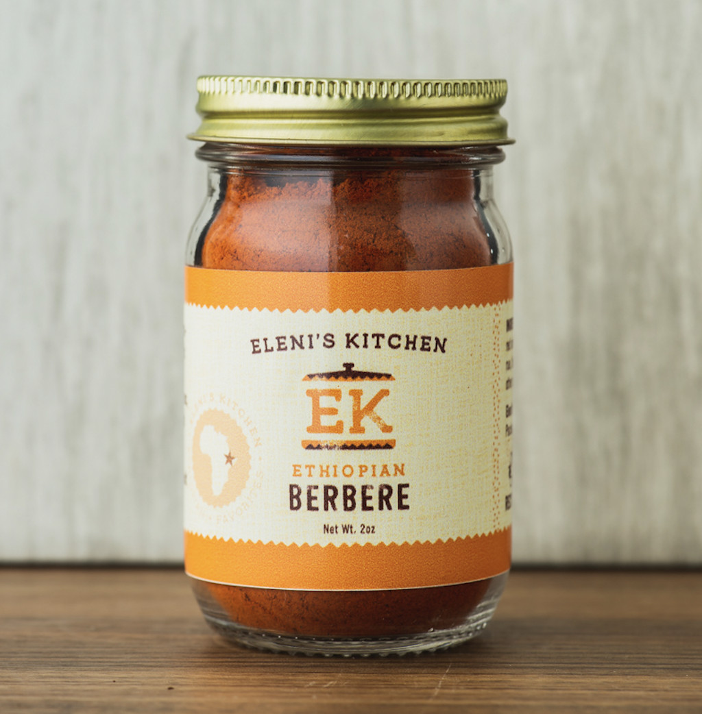 A bottle of Eleni’s Kitchen berbere.