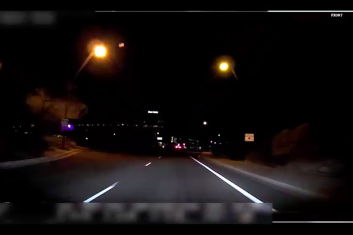 Screengrab from video taken inside Uber’s self-driving car