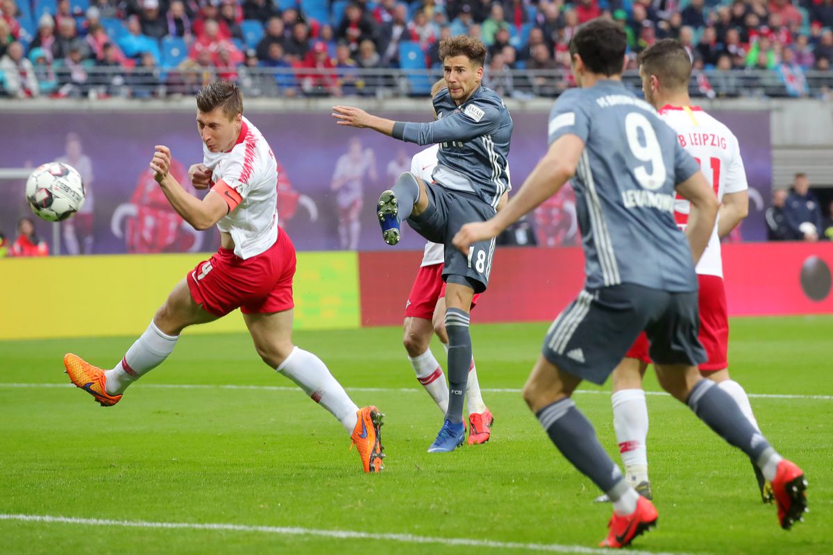 RB Leipzig v FC Bayern Muenchen - Bundesliga
LEIPZIG, GERMANY - MAY 11: Leon Goretzka of Bayern Munich scores his team's first goal which is then disallowed by a VAR decision during the Bundesliga match between RB Leipzig and FC Bayern Muenchen at Red Bull Arena on May 11, 2019 in Leipzig, Germany.
