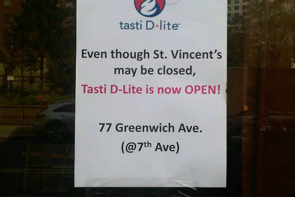[St. Vincent's Closed, Tasti-D Open?