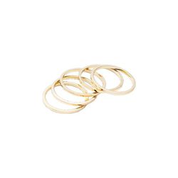 <a href="http://www.saturday.com/Wire-O-Stacking-Rings-in-Gold/4VRU0038,en_US,pd.html">Wire-O Stacking Rings in Gold</a>, $17.50 (were $25) at Saturday