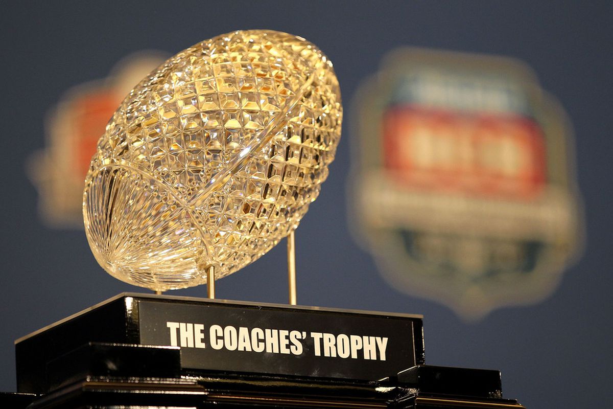 You know, I hope they keep the trophy.  I kind of like it.  (Photo by Andy Lyons/Getty Images)