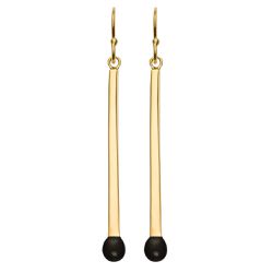 Matchstick earrings with black enamel, $150 (was $300)