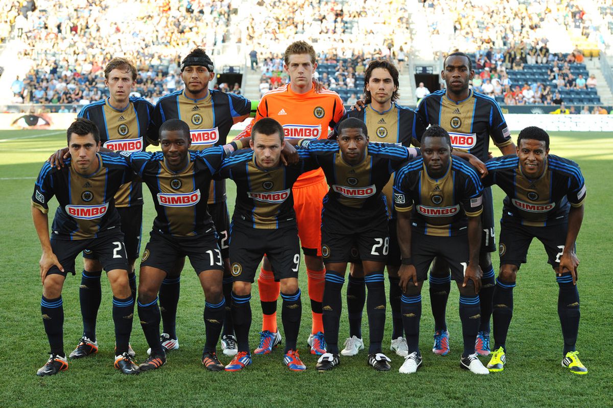 CHESTER, PA- JUNE 23: The starting squad for the Philadelphia Union pose for a photograph before the match against Sporting Kansas City at PPL Park on June 23, 2012 in Chester, Pennsylvania. The Union won 4-0. (Photo by Drew Hallowell/Getty Images)