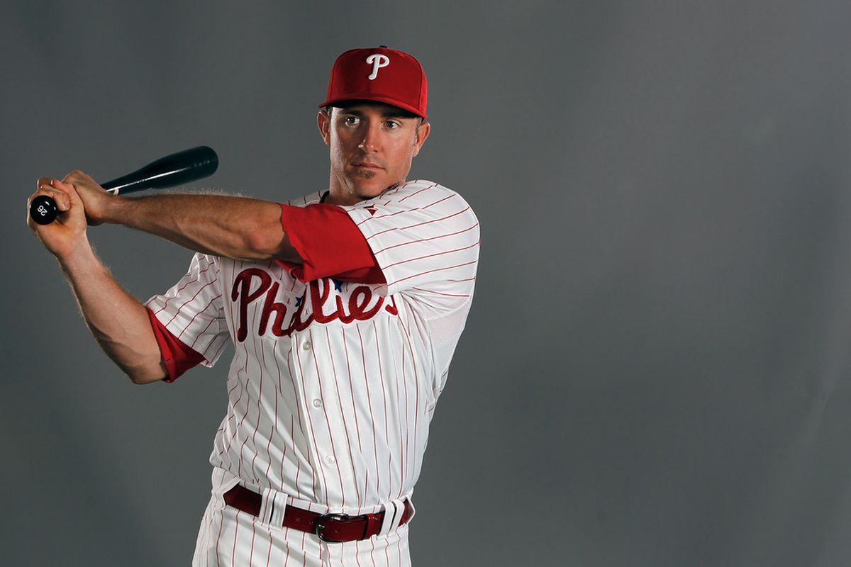 CLEARWATER, FL - MARCH 01:  Chase Utley #26 of the Philadelphia Philles poses for a portrait at the Bright House Field on March 1, 2012 in Clearwater, Florida  (Photo by Jonathan Ferrey/Getty Images)