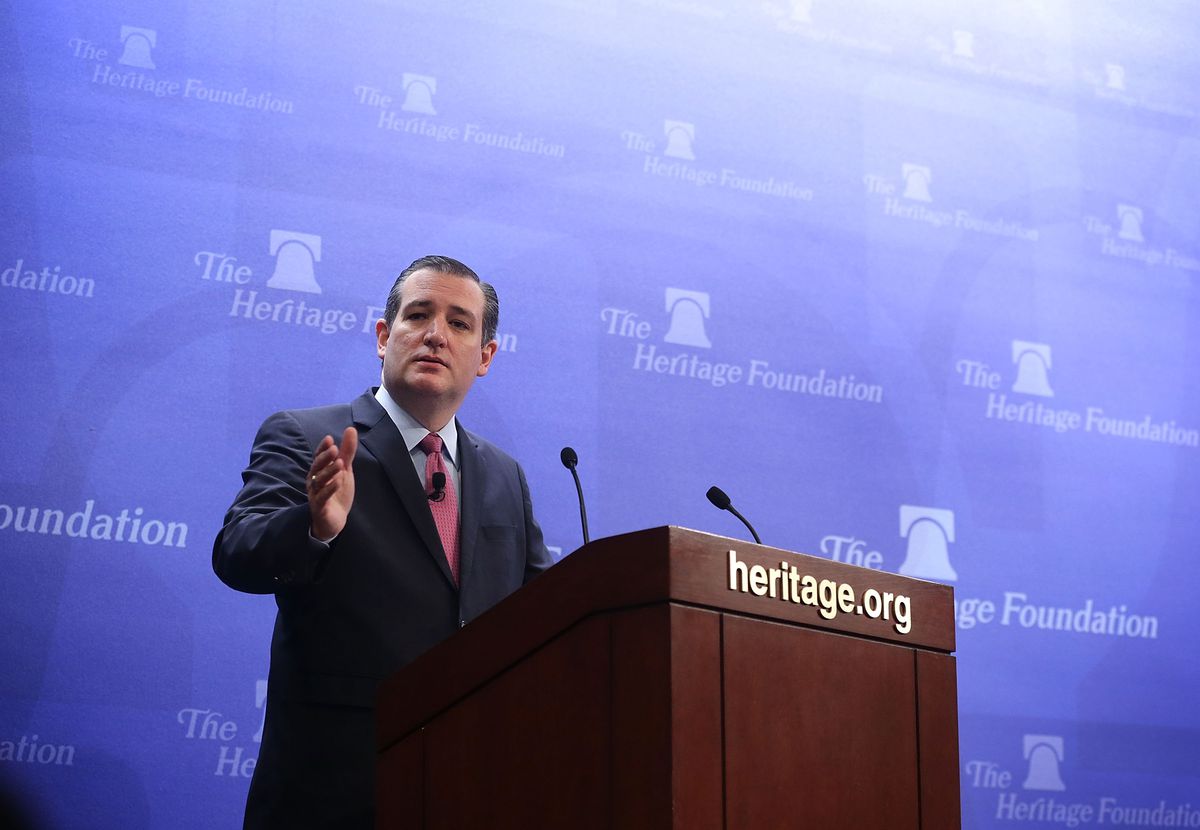 Republican Presidential Candidate Ted Cruz Speaks On National Security At The Heritage Foundation