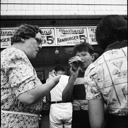 Nathan's Hot Dog Stand, Coney Island, Photo by Andrew Herman, 1939, From the Museum of the City of New York [<a href="http://collections.mcny.org/C.aspx?VP3=SearchResult_VPage&VBID=24UP1GY1ML94&SMLS=1&RW=1241&RH=593">link</a>]