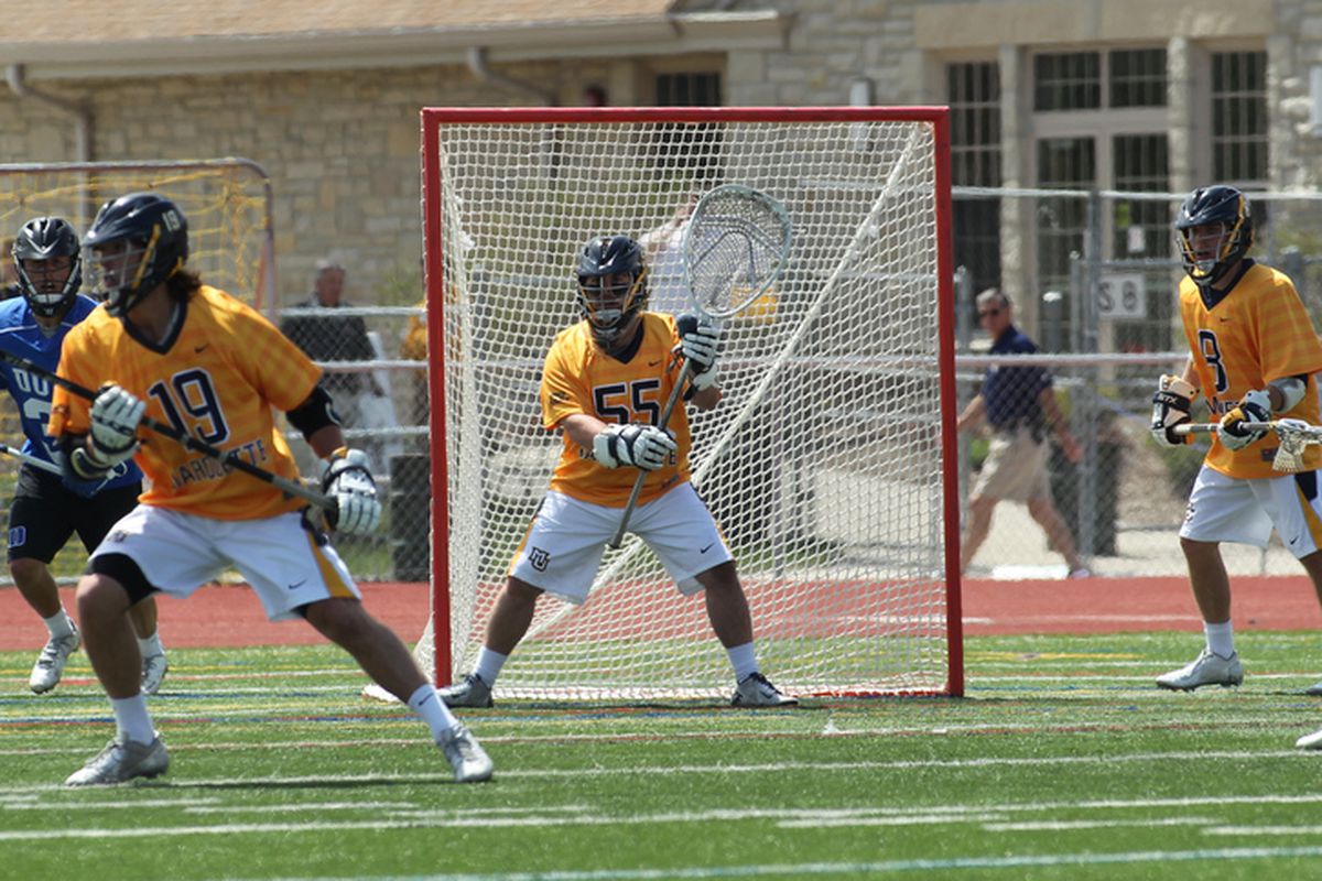 Goalie JJ Sagl was a standout for Marquette in their last trip to New York.