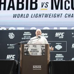 Dana White answers questions at UFC 229 pre-fight press conference.