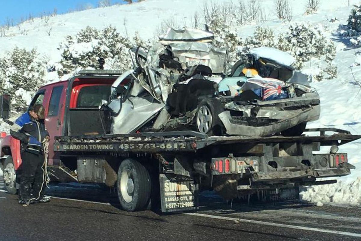 FILE: Utah Highway Patrol troopers reported a multiple-car crash involving a snow plow, a semitrailer and several other vehicles that backed up traffic to a standstill about six miles north of Cove Fort on Saturday, Dec. 17, 2016.