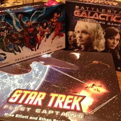 Battlestar Galactica, from Fantasy Flight Games, Star Trek: Fleet Captains, from WizKids, and DC Comics Deck Building Game, from Cryptozoic Entertainment, are examples of fun and dynamic movie and TV board game tie-ins.