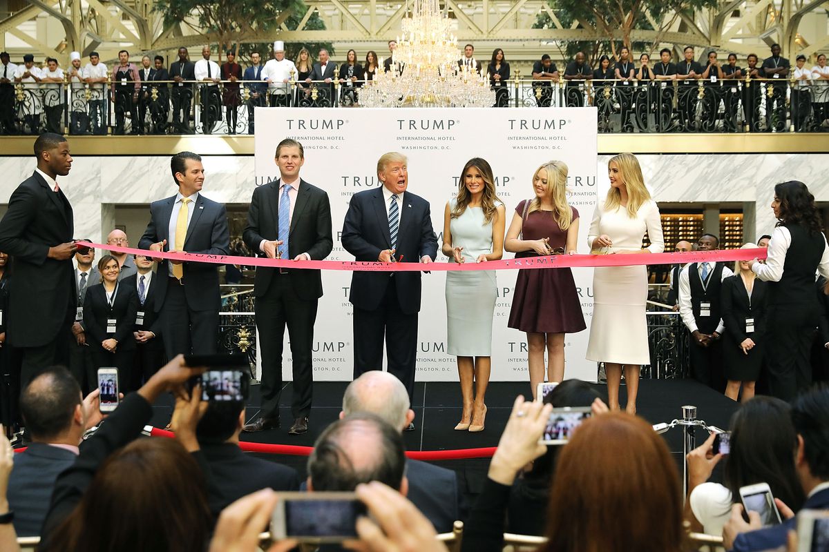 A ribbon-cutting ceremony at the Trump International Hotel, in DC.