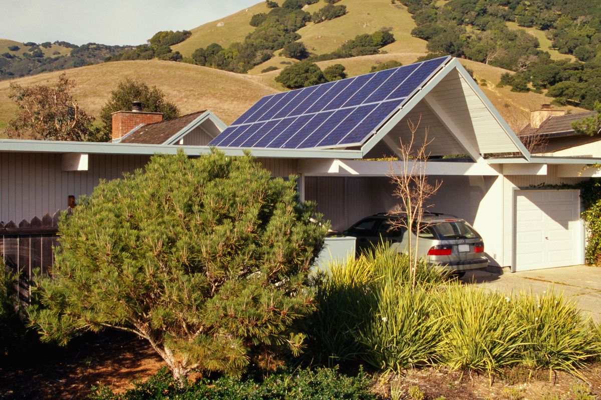 Solar panels on home in California.