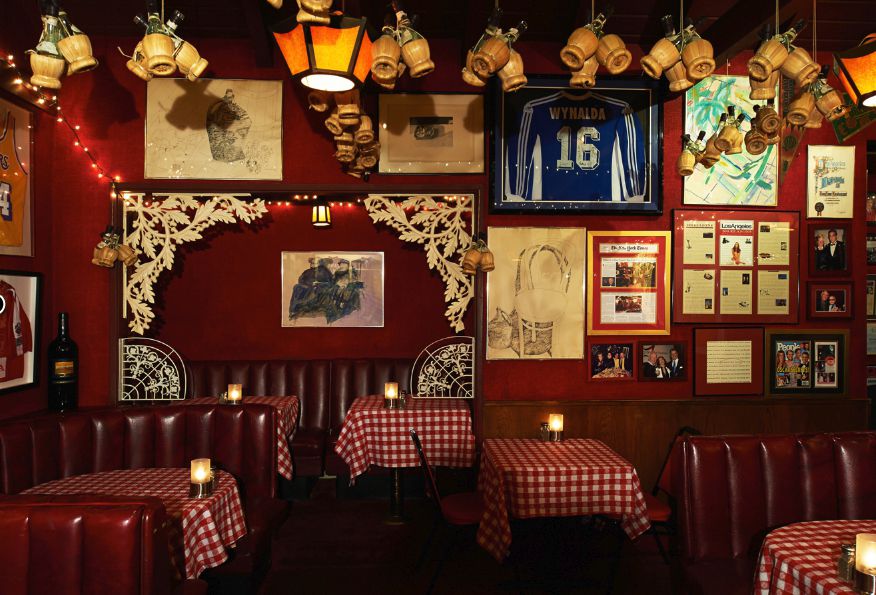 Dining room at Dan Tana’s restaurant in West Hollywood, California