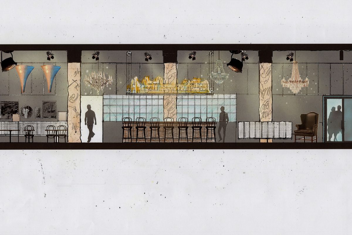 An interior illustration of Central Kitchen + Bar.