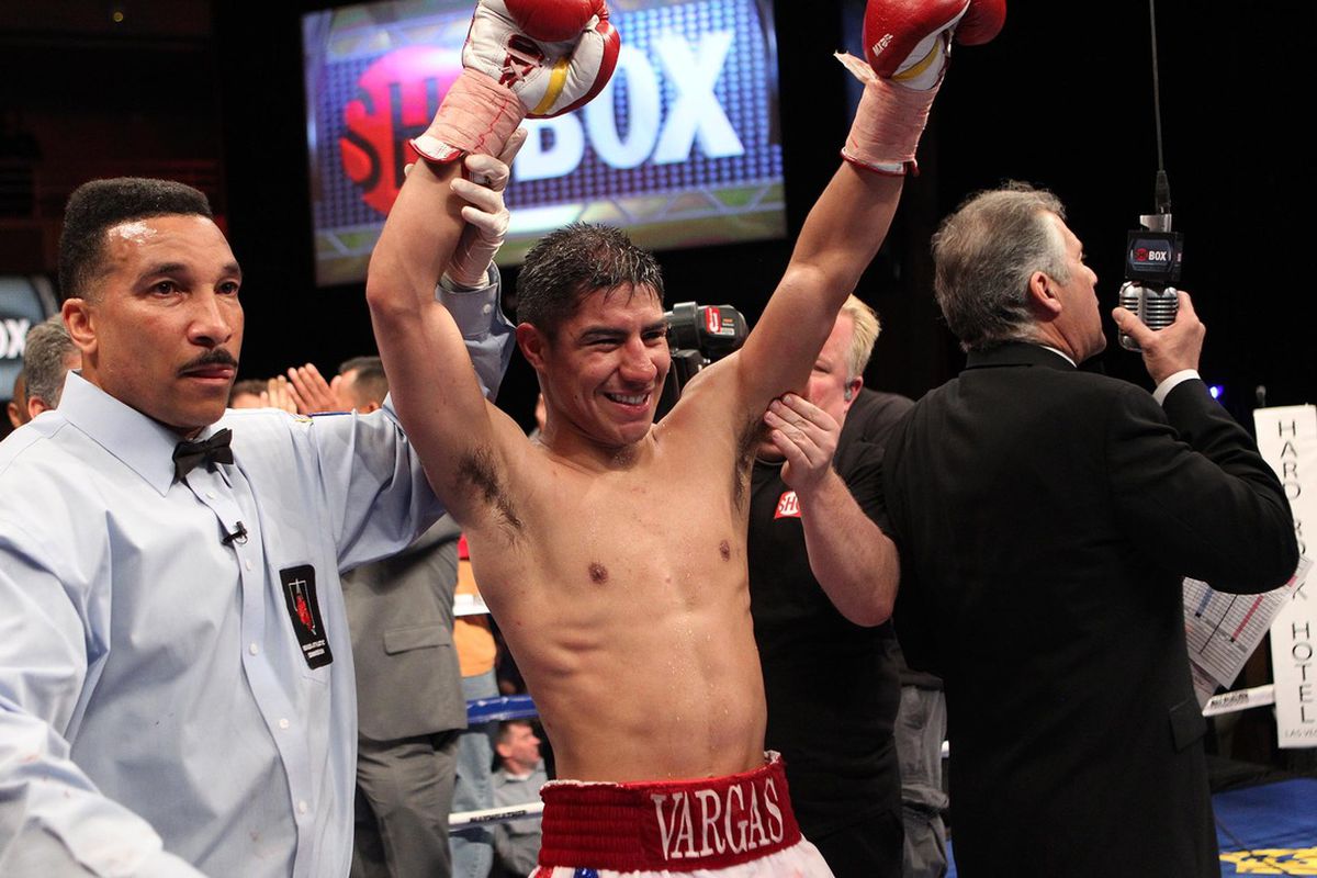 Jessie Vargas made a $20,000 purse for his win on Friday, and set himself up for a slot on the Mayweather vs Cotto undercard. (Photo by Tom Casino/Showtime)