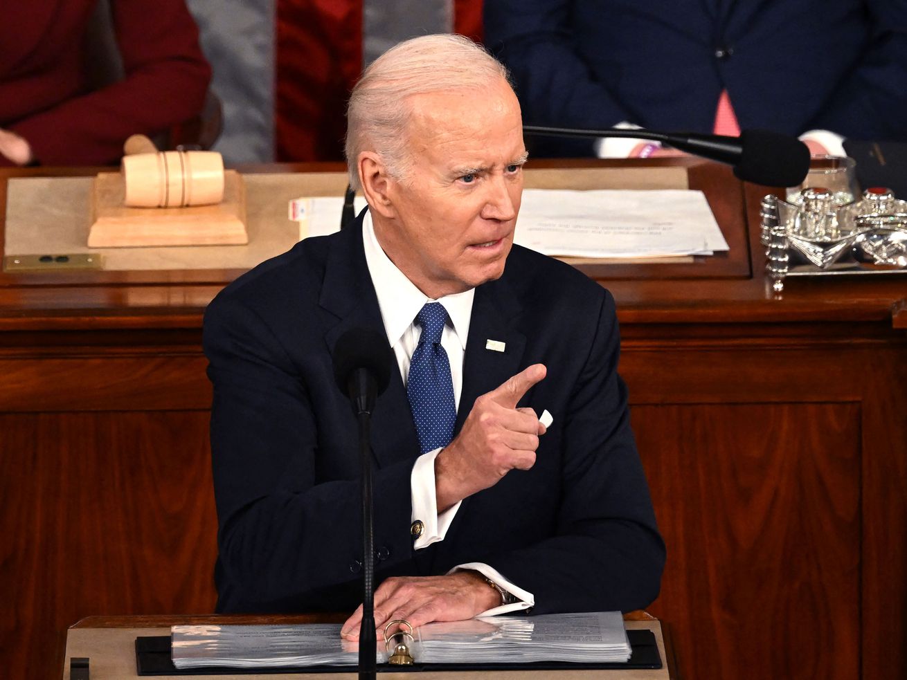 Biden speaks at the State of the Union.