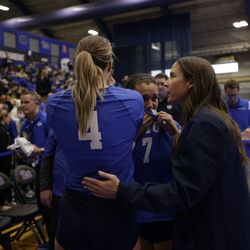 BYU and Purdue play in the Sweet 16 of the 2021 NCAA women’s volleyball tournament in Pittsburgh, Pennsylvania.
