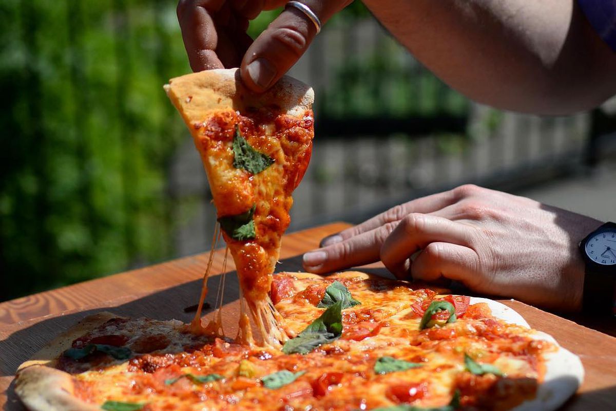 Pizza at Crate Brewery in Hackney Wick, one of London’s best waterside restaurants and cafes