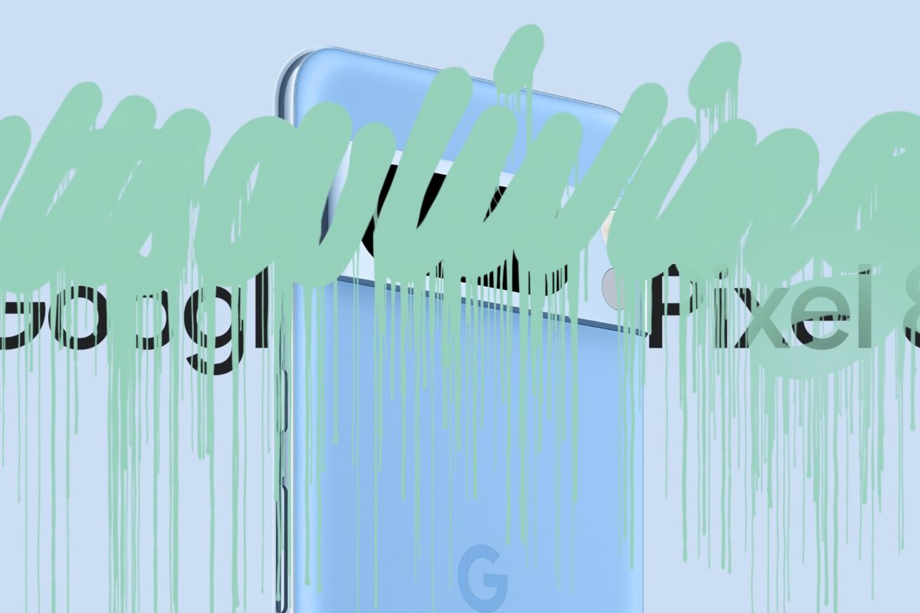 A promotional image of a Pixel 8 teasing a new color.