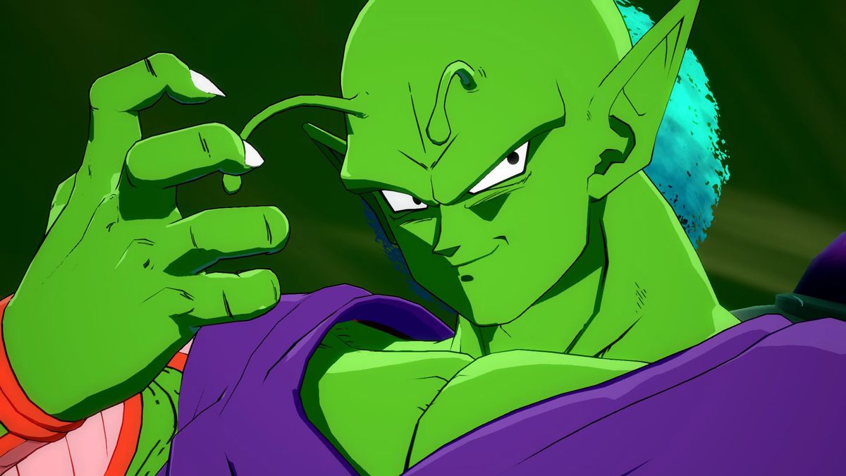 A screenshot of Piccolo posing in Dragon Ball FighterZ