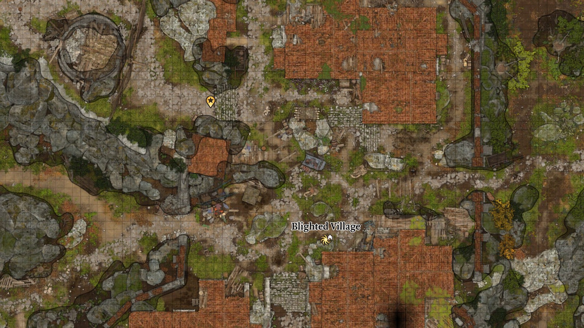 Starting location of the “Rescue the Gnome” quest in Baldur’s Gate 3 marked on the map of the Wilderness.