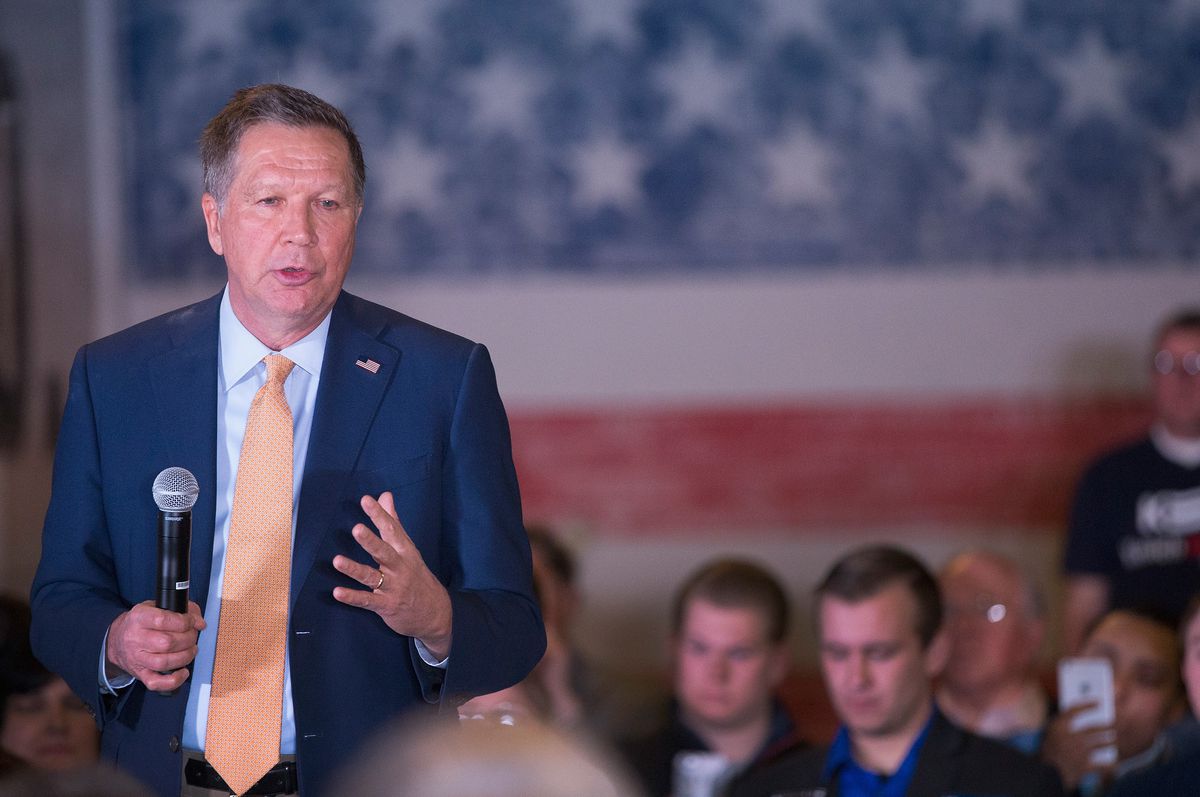 John Kasich Holds Campaign Rally In Lansing On Day Of Michigan Primary