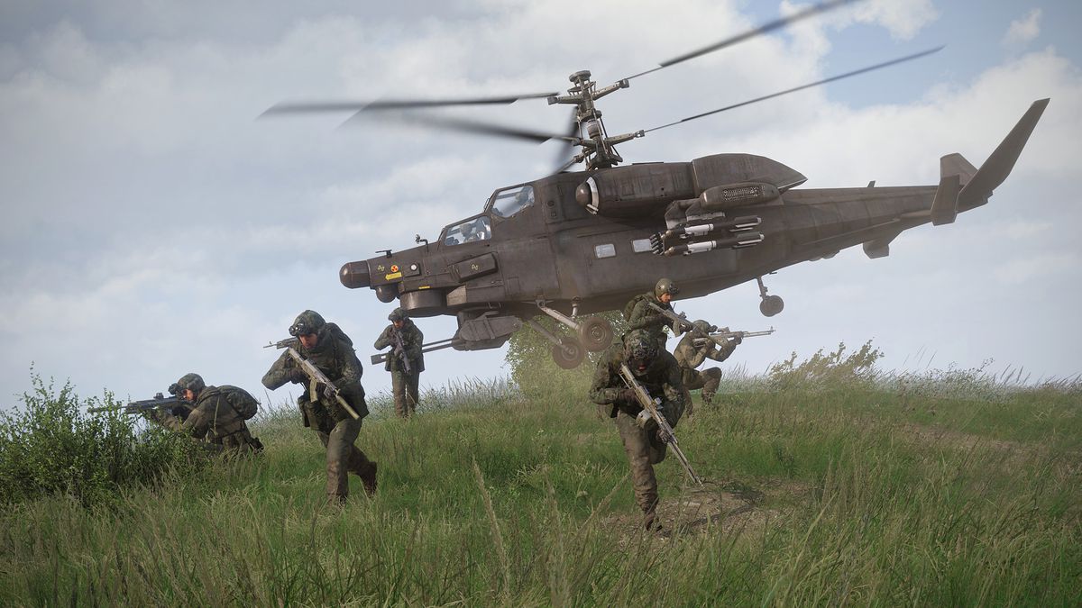 Players move into combat with air support in Arma 3: Contact.