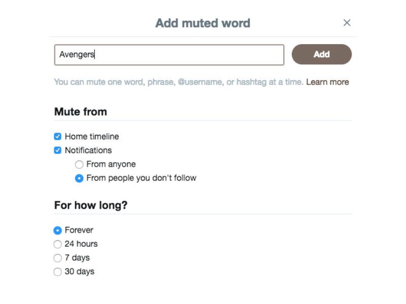 avengers muted on twitter