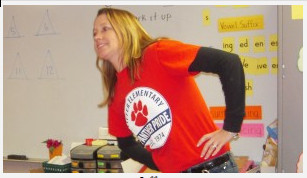 Jeffco's Peiffer Elementary teacher Karen Holtz-Allen uses a physical approach to math.