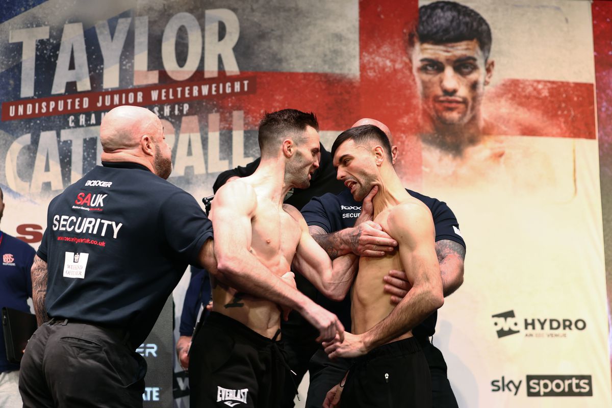 A general view of the Josh Taylor v Jack Catterall weigh in at SEC on February 25, 2022 in Glasgow, Scotland.