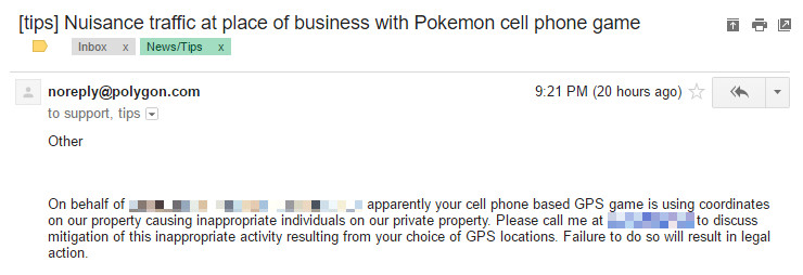 Pokemon Go tips email - hospital 740