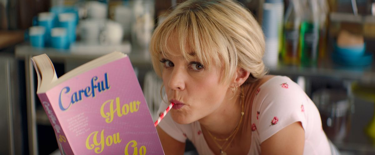 Carrie Mulligan in promising young woman sucking on a candy cane