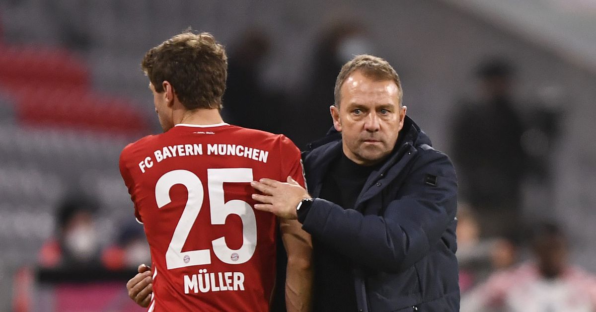 Thomas Muller and Manuel Neuer react to Hansi Flick’s shocking decision to leave Bayern Munich