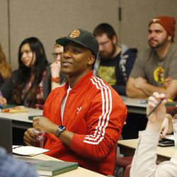Andrew Smith and other 18-30-year-old students meet during a Pathway gathering in Orem on Feb. 16, 2017. Pathway is a pre-college, low-cost bridge to higher education.