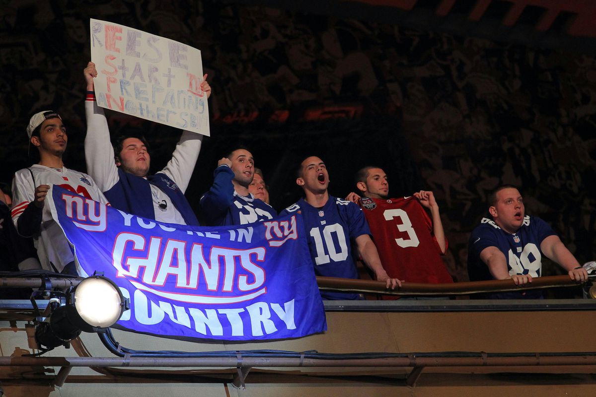 Giants' fans at Radio City Music Hall in 2013.