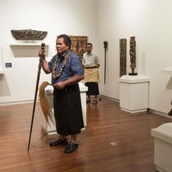 Elders from Salt Lake City’s Pacific Island community bless the Utah Museum of Fine Arts’ newly re-imagined Arts of the Pacific Gallery in a private ceremony before the museum’s Aug. 26 re-opening.