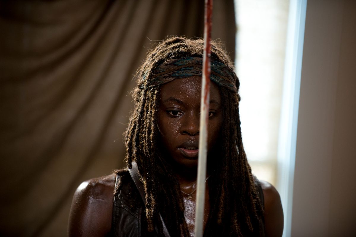 At least Michonne still looks cool with her sword.