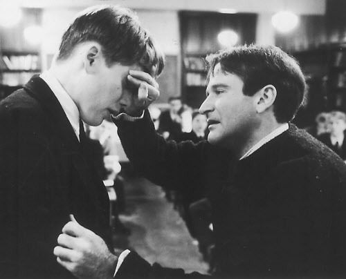 Ethan Hawke and Robin Williams in a scene from “Dead Poets Society.” | File