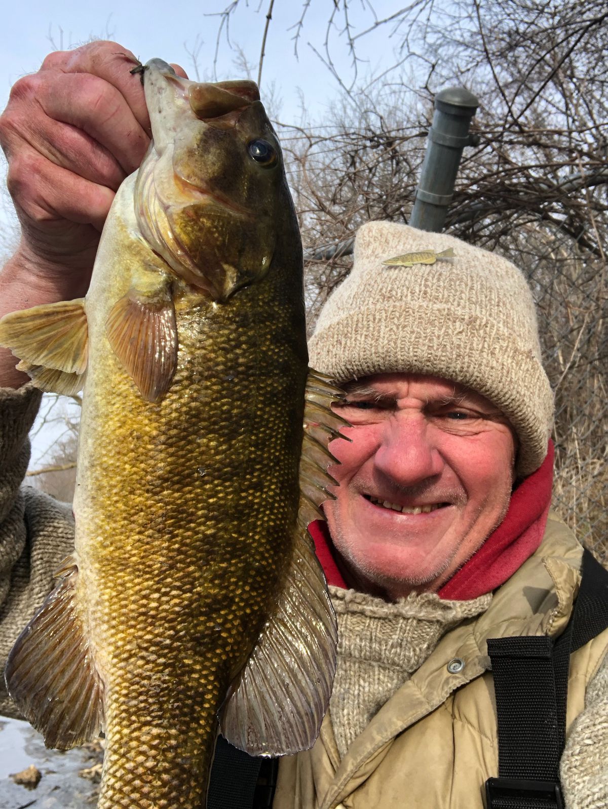 George Peters with a Christmas smallmouth bass from the Kankakee River. Provided photo