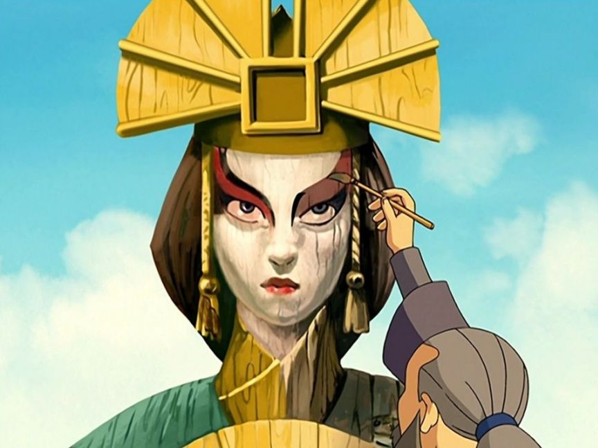 A statue of Avatar Kyoshi in Avatar: The Last Airbender. 